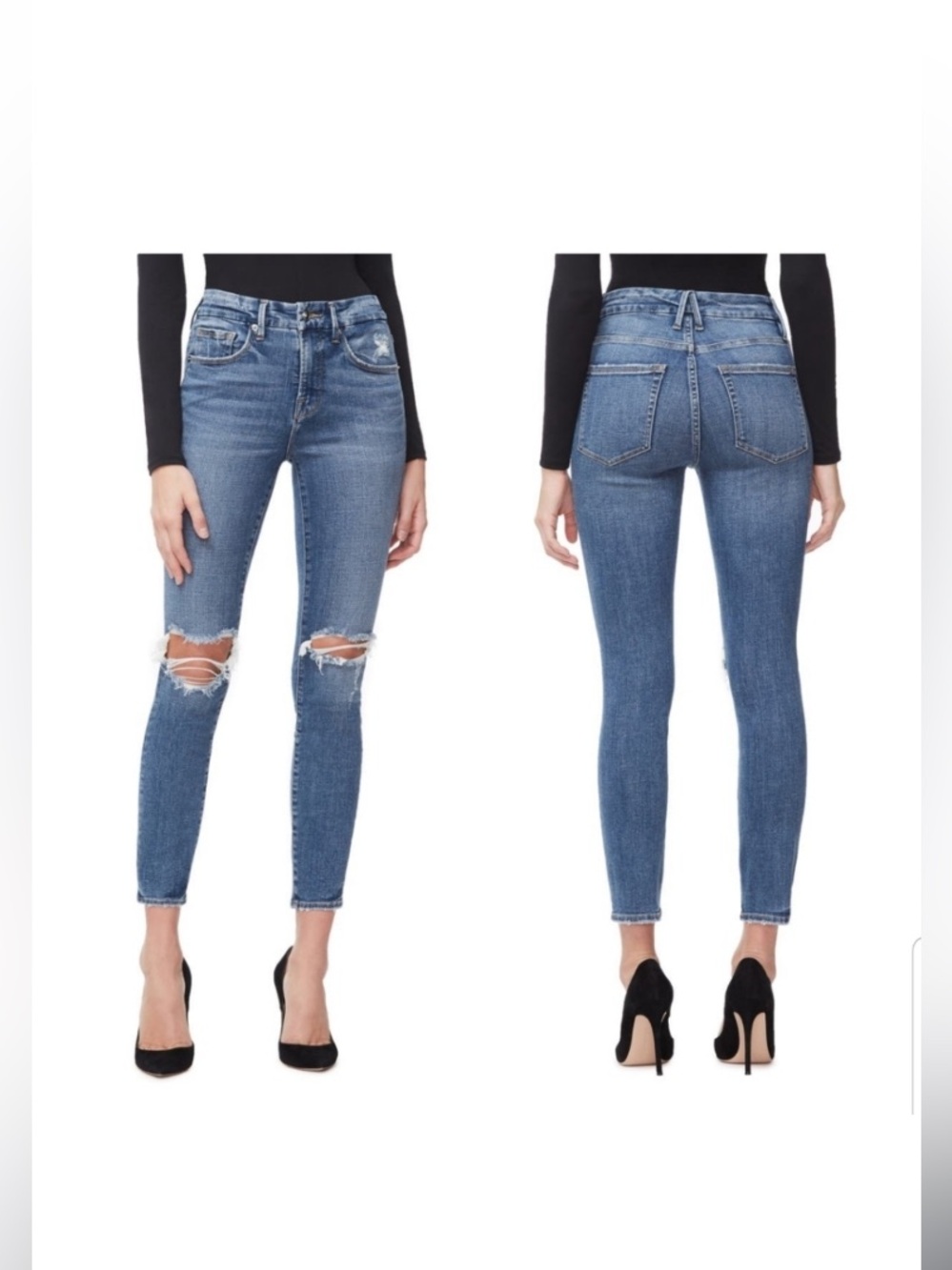 GOOD AMERICAN Good Legs Crop Blue261 sz 4